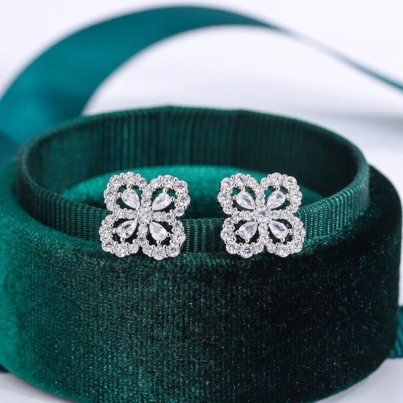 Luxury Four-leaf Clover Stud Earrings